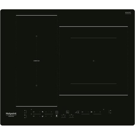 Table de cuisson induction - hotpoint - 3 zones - hb2760bne - l 59 x p 51 cm - 7200w total - noir