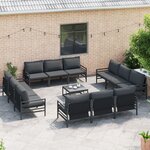 vidaXL Ensemble de canapé de jardin 13 Pièces Anthracite Acier