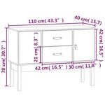 vidaXL Buffet Blanc 110x40x78 cm Bois massif de pin