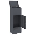 vidaXL Boîte de dépôt de colis Anthracite 44.5 x 29 x 110.5 cm Acier