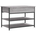 vidaXL Banc à chaussures sonoma gris 70x42 5x50 cm bois d'ingénierie