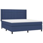 vidaXL Sommier à lattes de lit matelas et LED Bleu 160x200 cm Tissu