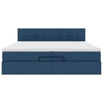 VidaXL Cadre de lit ottoman avec matelas bleu 200x200 cm tissu