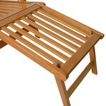 vidaXL Chaise longue d'extérieur repose-pieds et table Acacia solide