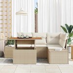 vidaXL Ensemble de canapé de jardin avec coussin 5 Pièces Beige et crème
