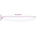 vidaXL Dessus de table Ø70x2 5 cm Bois de pin massif