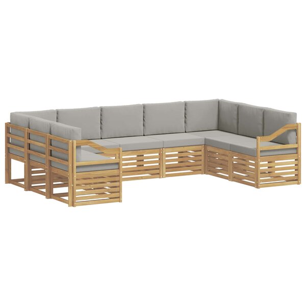 vidaXL Ensemble de canapés d'extérieur 9 pc Blanc et gris clair