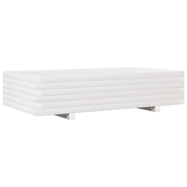 vidaXL Jardinière blanc 110x60x26 5 cm bois de pin massif