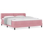 Lit à ressort vidaXL avec matelas rose 180x200 cm en velours