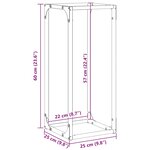 vidaXL Portant de bois chauffage noir 25x25x60 cm