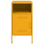 vidaXL Table de chevet jaune moutarde 36x39x68 cm acier