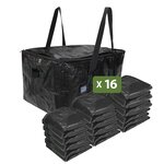 Pack and Move - Lot 16 Sacs Rangement Recylé - 55 x 35 x 30 cm - Poignées solides - Déménagement et Transport - Ultra Résistant - Réutilisable - 55L