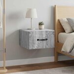 vidaXL Cabinet de chevet mural 2 Pièces Sonoma gris 34 5 x 33 x 20 cm