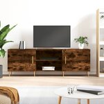 vidaXL Meuble TV chêne fumé 150x30x50 cm bois d'ingénierie
