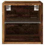 vidaXL Meubles TV muraux et lumières LED 2Pièces vieux bois 30x28 5x30cm