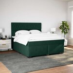 vidaXL Sommier à lattes de lit et matelas Vert foncé 180x200cm Velours