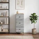 vidaXL Armoire à tiroirs Sonoma gris 33 x 34 5 x 90 cm