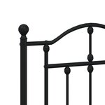 vidaXL Cadre de lit métal avec tête de lit/pied de lit noir 140x190 cm