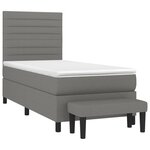 vidaXL Sommier à lattes de lit et matelas Gris foncé 90x190 cm Tissu