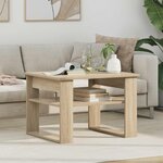 vidaXL Table basse Chêne Sonoma 64 x 54 x 44 cm Bois d'ingénierie