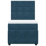 vidaXL Sommier à lattes de lit avec matelas Bleu foncé 90x190 cm