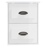 vidaXL Tables de chevet murales 2 Pièces blanc brillant 41 5x36x53 cm