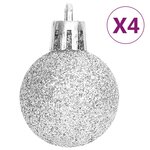 vidaXL Ensemble de boules de Noël 70 Pièces Argenté et blanc