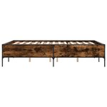 vidaXL Cadre de lit chêne fumé 140x200 cm bois d'ingénierie et métal
