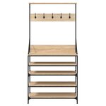 vidaXL Porte-vêtements et rangement des chaussures chêne sonoma