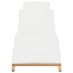 vidaXL Transat Blanc crème 188 x 55 x 59 cm Bois de teck solide