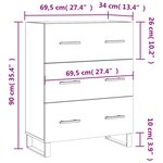 vidaXL Buffet sonoma gris 69 5x34x90 cm bois d'ingénierie