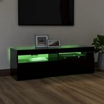 vidaXL Meuble TV avec lumières LED noir 120x35x40 cm