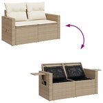 vidaXL Salon de jardin avec coussins 8 Pièces beige résine tressée