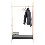 Rampe à vêtements noire en bois naturel