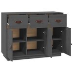 vidaXL Buffet Gris 100x40x75 cm Bois massif de pin