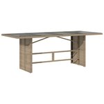 vidaXL Ensemble à manger de jardin et coussins 7 Pièces beige poly rotin