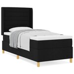 vidaXL Lit à Ressorts avec matelas Noir 100 x 200 cm tissu