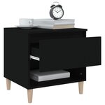 vidaXL Table de chevet Noir 50x46x50 cm Bois d’ingénierie