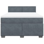 vidaXL Sommier à lattes de lit et matelas Gris foncé 160x200cm Velours