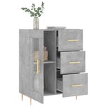 vidaXL Buffet gris béton 69 5x34x90 cm bois d'ingénierie