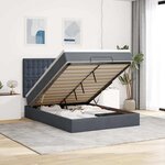 vidaXL Cadre de lit ottoman avec matelas gris foncé 140x200 cm velours