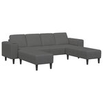 vidaXL Canapé Gris foncé 250 x 188 x 76 cm Tissu en velours côtelé