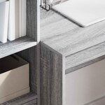 vidaXL Bureau avec tiroir avec étagère avec stockage 2 Pièces Gris Sonoma