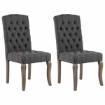 vidaXL Chaises à manger lot de 2 gris tissu à l'aspect de lin