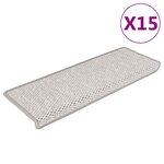 vidaXL Tapis d'escalier autocollants aspect sisal 15 Pièces 65x21x4 cm