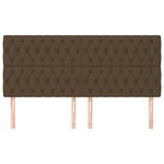 vidaXL Tête de lit marron foncé 200 x 7 x 118/128 cm Tissu
