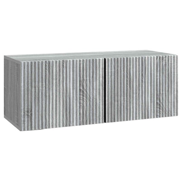 vidaXL Meuble TV mural 78 5 x 31 x 30 cm Sonoma gris Bois d'ingénierie