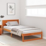 vidaXL cadre de lit Marron ciré Bois massif 80 x 200 cm Durable
