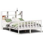 vidaXL Lit bibliothèque sans matelas blanc 120x190 cm bois pin massif