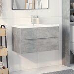 vidaXL Ensemble de meubles de salle de bain 2 Pièces gris béton